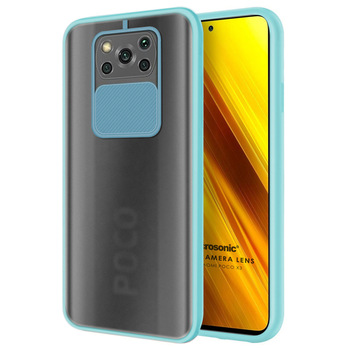 Microsonic Xiaomi Poco X3 Pro Kılıf Slide Camera Lens Protection Turkuaz