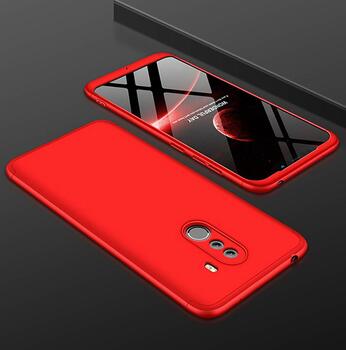 Microsonic Xiaomi Pocophone F1 Kılıf Double Dip 360 Protective AYS Kırmızı