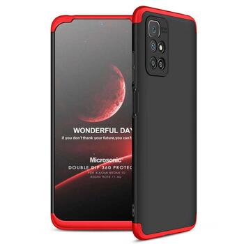 Microsonic Xiaomi Redmi 10 2022 Kılıf Double Dip 360 Protective AYS Siyah Kırmızı Microsonic Xiaomi Redmi 10 2022 Kılıf Double Dip 360 Protective AYS Siyah Kırmızı