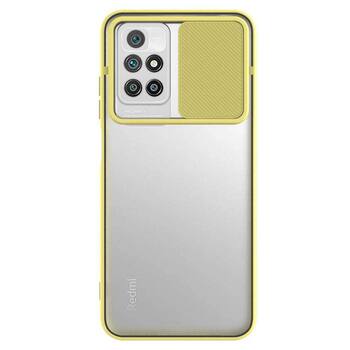 Microsonic Xiaomi Redmi 10 2022 Kılıf Slide Camera Lens Protection Sarı