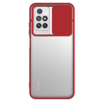 Microsonic Xiaomi Redmi 10 Kılıf Slide Camera Lens Protection Kırmızı
