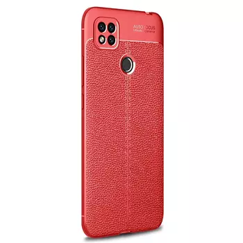 Microsonic Xiaomi Redmi 10A Kılıf Deri Dokulu Silikon Kırmızı