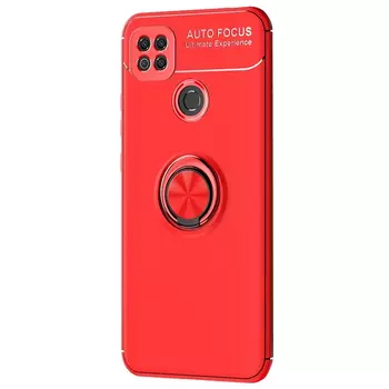 Microsonic Xiaomi Redmi 10A Kılıf Kickstand Ring Holder Kırmızı