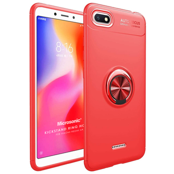 Microsonic Xiaomi Redmi 6A Kılıf Kickstand Ring Holder Kırmızı Microsonic Xiaomi Redmi 6A Kılıf Kickstand Ring Holder Kırmızı