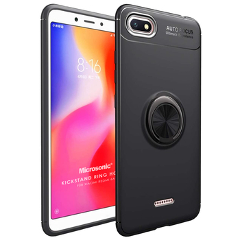 Microsonic Xiaomi Redmi 6A Kılıf Kickstand Ring Holder Siyah Microsonic Xiaomi Redmi 6A Kılıf Kickstand Ring Holder Siyah
