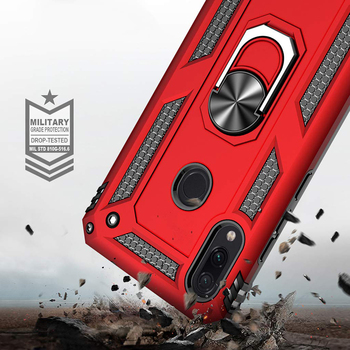 Microsonic Xiaomi Redmi 7 Kılıf Military Ring Holder Siyah
