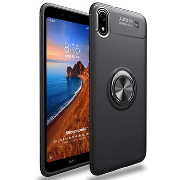 Microsonic Xiaomi Redmi 7A Kılıf Kickstand Ring Holder Siyah Microsonic Xiaomi Redmi 7A Kılıf Kickstand Ring Holder Siyah