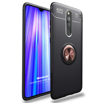 Microsonic Xiaomi Redmi 8 Kılıf Kickstand Ring Holder Siyah Rose Microsonic Xiaomi Redmi 8 Kılıf Kickstand Ring Holder Siyah Rose