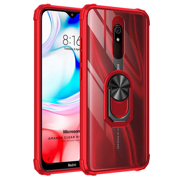 Microsonic Xiaomi Redmi 8A Kılıf Grande Clear Ring Holder Kırmızı Microsonic Xiaomi Redmi 8A Kılıf Grande Clear Ring Holder Kırmızı