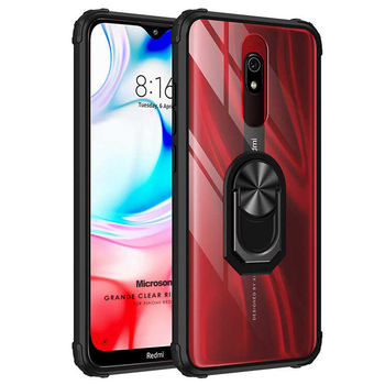 Microsonic Xiaomi Redmi 8A Kılıf Grande Clear Ring Holder Siyah Microsonic Xiaomi Redmi 8A Kılıf Grande Clear Ring Holder Siyah