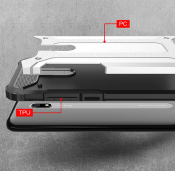 Microsonic Xiaomi Redmi 8A Kılıf Rugged Armor Gümüş
