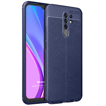 Microsonic Xiaomi Redmi 9 Kılıf Deri Dokulu Silikon Lacivert Microsonic Xiaomi Redmi 9 Kılıf Deri Dokulu Silikon Lacivert