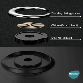 Microsonic Xiaomi Redmi 9 Kılıf Kickstand Ring Holder Siyah