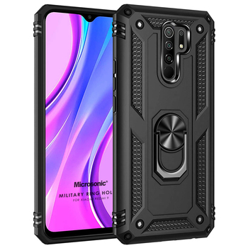 Microsonic Xiaomi Redmi 9 Kılıf Military Ring Holder Siyah Microsonic Xiaomi Redmi 9 Kılıf Military Ring Holder Siyah