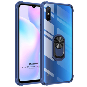 Microsonic Xiaomi Redmi 9A Kılıf Grande Clear Ring Holder Lacivert Microsonic Xiaomi Redmi 9A Kılıf Grande Clear Ring Holder Lacivert