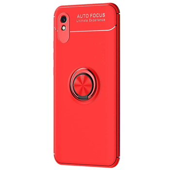 Microsonic Xiaomi Redmi 9A Kılıf Kickstand Ring Holder Kırmızı