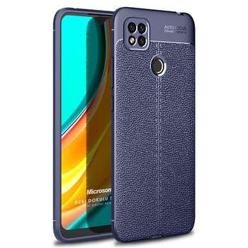 Microsonic Xiaomi Redmi 9C Kılıf Deri Dokulu Silikon Lacivert Microsonic Xiaomi Redmi 9C Kılıf Deri Dokulu Silikon Lacivert