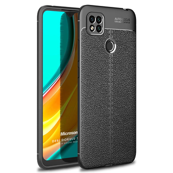 Microsonic Xiaomi Redmi 9C Kılıf Deri Dokulu Silikon Siyah Microsonic Xiaomi Redmi 9C Kılıf Deri Dokulu Silikon Siyah