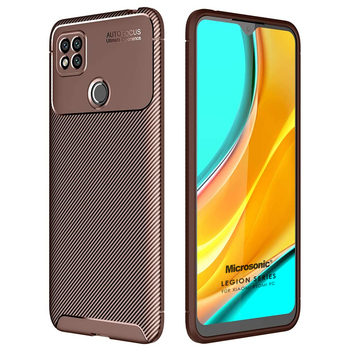 Microsonic Xiaomi Redmi 9C Kılıf Legion Series Kahverengi