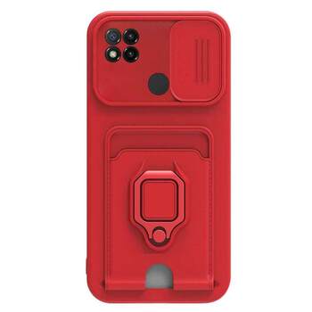 Microsonic Xiaomi Redmi 9C Kılıf Multifunction Silicone Kırmızı