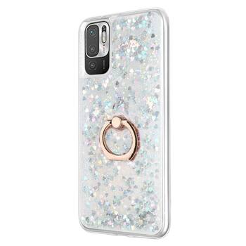 Microsonic Xiaomi Redmi Note 10 5G Kılıf Glitter Liquid Holder Gümüş