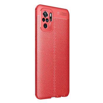 Microsonic Xiaomi Redmi Note 10 Kılıf Deri Dokulu Silikon Kırmızı