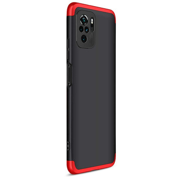 Microsonic Xiaomi Redmi Note 10 Kılıf Double Dip 360 Protective AYS Siyah Kırmızı