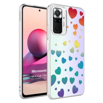 Microsonic Xiaomi Redmi Note 10 Pro Braille Feel Desenli Kılıf Heart Microsonic Xiaomi Redmi Note 10 Pro Braille Feel Desenli Kılıf Heart