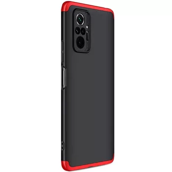 Microsonic Xiaomi Redmi Note 10 Pro Kılıf Double Dip 360 Protective Siyah Kırmızı