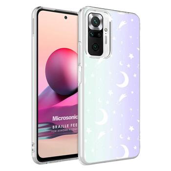 Microsonic Xiaomi Redmi Note 10 Pro Max Braille Feel Desenli Kılıf Moon