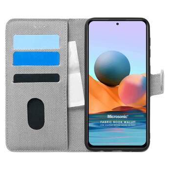 Microsonic Xiaomi Redmi Note 10 Pro Max Kılıf Fabric Book Wallet Gri Microsonic Xiaomi Redmi Note 10 Pro Max Kılıf Fabric Book Wallet Gri