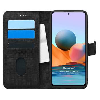 Microsonic Xiaomi Redmi Note 10 Pro Max Kılıf Fabric Book Wallet Siyah Microsonic Xiaomi Redmi Note 10 Pro Max Kılıf Fabric Book Wallet Siyah