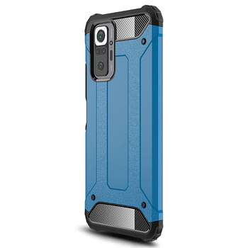 Microsonic Xiaomi Redmi Note 10 Pro Max Kılıf Rugged Armor Mavi
