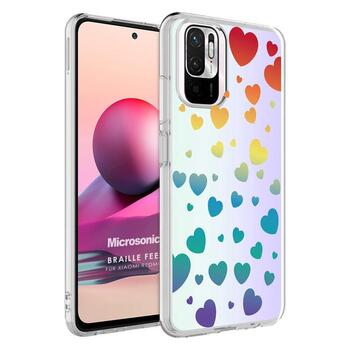 Microsonic Xiaomi Redmi Note 10S Braille Feel Desenli Kılıf Heart Microsonic Xiaomi Redmi Note 10S Braille Feel Desenli Kılıf Heart