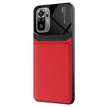 Microsonic Xiaomi Redmi Note 10S Kılıf Uniq Leather Kırmızı