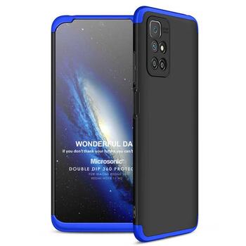 Microsonic Xiaomi Redmi Note 11 4G Kılıf Double Dip 360 Protective AYS Siyah Mavi