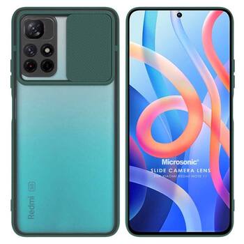 Microsonic Xiaomi Redmi Note 11 4G Kılıf Slide Camera Lens Protection Koyu Yeşil Microsonic Xiaomi Redmi Note 11 4G Kılıf Slide Camera Lens Protection Koyu Yeşil