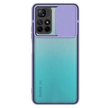 Microsonic Xiaomi Redmi Note 11 4G Kılıf Slide Camera Lens Protection Lila