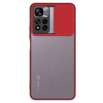 Microsonic Xiaomi Redmi Note 11 Pro Kılıf Slide Camera Lens Protection Kırmızı