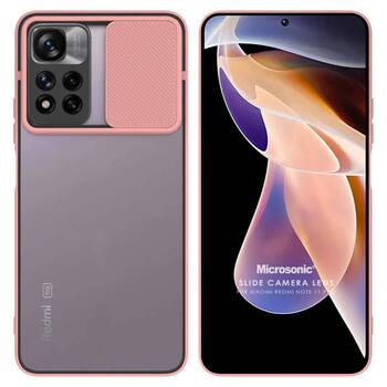 Microsonic Xiaomi Redmi Note 11 Pro Kılıf Slide Camera Lens Protection Pembe