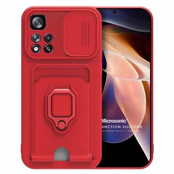 Microsonic Xiaomi Redmi Note 11 Pro Plus Kılıf Multifunction Silicone Kırmızı Microsonic Xiaomi Redmi Note 11 Pro Plus Kılıf Multifunction Silicone Kırmızı