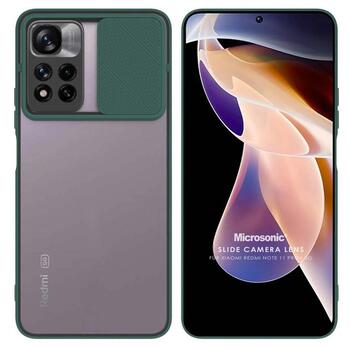 Microsonic Xiaomi Redmi Note 11 Pro Plus Kılıf Slide Camera Lens Protection Koyu Yeşil