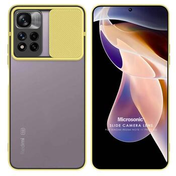 Microsonic Xiaomi Redmi Note 11 Pro Plus Kılıf Slide Camera Lens Protection Sarı