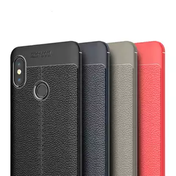 Microsonic Xiaomi Redmi Note 5 Kılıf Deri Dokulu Silikon Kırmızı