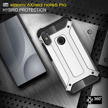 Microsonic Xiaomi Redmi Note 5 Pro Kılıf Rugged Armor Siyah