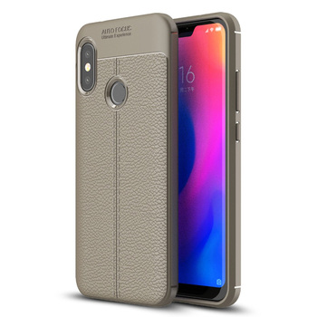 Microsonic Xiaomi Redmi Note 6 Pro Kılıf Deri Dokulu Silikon Gri Microsonic Xiaomi Redmi Note 6 Pro Kılıf Deri Dokulu Silikon Gri