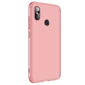 Microsonic Xiaomi Redmi Note 6 Pro Kılıf Double Dip 360 Protective AYS Rose Gold