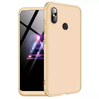 Microsonic Xiaomi Redmi Note 6 Pro Kılıf Double Dip 360 Protective Gold