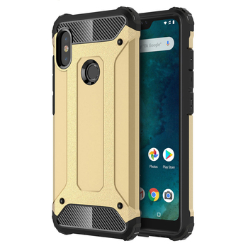 Microsonic Xiaomi Redmi Note 6 Pro Kılıf Rugged Armor Gold