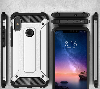 Microsonic Xiaomi Redmi Note 6 Pro Kılıf Rugged Armor Kırmızı